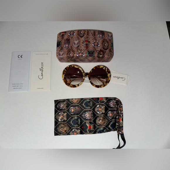 CAMILLA Free People *Editor in Chief large oval tiger boho statement sunglasses - Picture 5 of 7